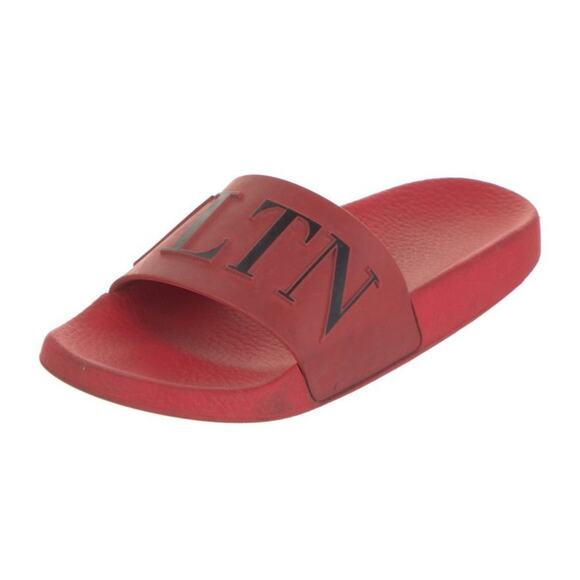 Original Red Valentino Garavani VLTN Black Logo Slides Rubber Sandals Sz EU 36 - Picture 3 of 5